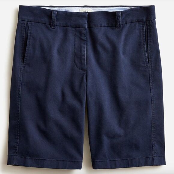J. Crew 10" bermuda stretch chino short size 6 Navy Blue NWT - Picture 1 of 12